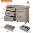 thumbnail image 5 of Mid Century Dresser with 6 Drawers, Wooden Kids Dresser for Kids Room Living Room, Gray, 5 of 8
