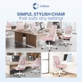 thumbnail image 6 of CELTOSS Pink Office Chair, Flip-Up Arms, Adjustable Lumbar Support, Pink, 6 of 10