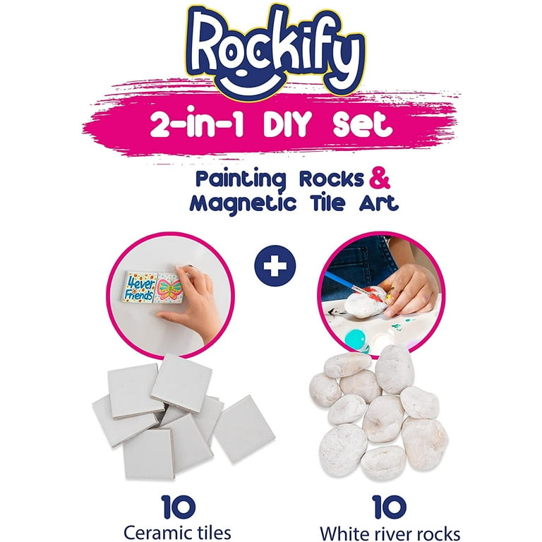 Lil-Gen Lil Gen Rock Painting Kit for Kids and Mini Ceramic Tile Painting  Kit - Arts