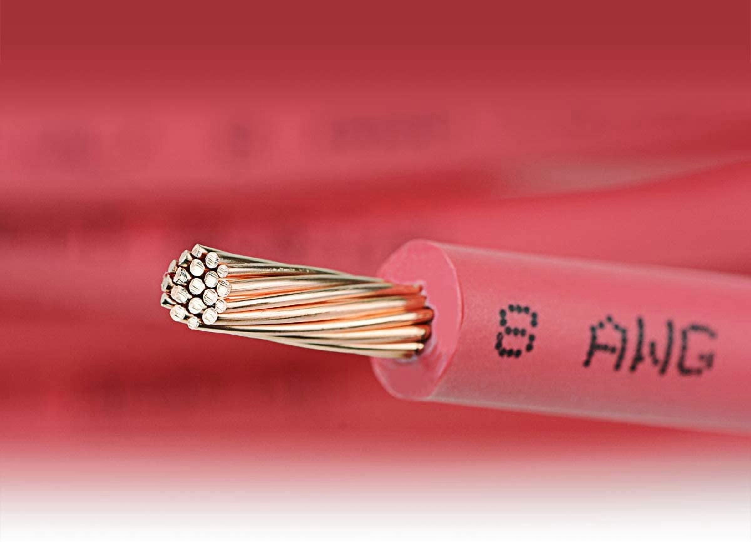 TEMCo 8 AWG PV Solar Panel Wire 100 Ft Red Power Cable UL 4703 Copper MADE IN USA