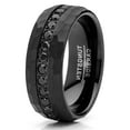 thumbnail image 2 of Metal Masters Men Tungsten Black Wedding Band Hammered Eternity Ring Cz Comfort-Fit 8mm, 2 of 6