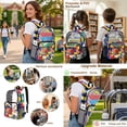 thumbnail image 5 of DISNIMO Clear Backpack, Color Block Printed 17 Inch Large Backpack with Lunch Box and Pencil Case, Heavy Duty PVC Transparent Bookbag for Elementary Kindergarten Student, 5 of 5