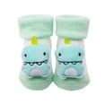 thumbnail image 2 of Povozer Baby Booties Girl Boy Cozy Sock Shoes Toddler Warm Knit Booties(Green,One Size), 2 of 3