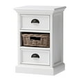 thumbnail image 3 of Classic White Two Drawer Nightstand Unit with Basket, 3 of 9