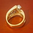 thumbnail image 4 of 2.00Ct Round Cut Simulated Diamond Men's Bnad Cocktail Engagement Ring 14K Yellow Gold Plated Silver For Him, 4 of 5