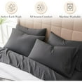 thumbnail image 3 of 4-Piece Twin Bed Sheets Set, 21" Extra Deep Pocket Fitted Sheet Twin, Oversized Flat Sheet, Microfiber Bedding, Steel Blue Pillow Cases Standard Size, Steel Blue Sheets, 3 of 9