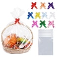 thumbnail image 2 of 10Pc Cellophane Wrap for Gift Baskets,19.7"X27.56" Clear Cellophane Bags with 10 Bows,Thicker Cellophane Gift Bags for Gift Basket Wrap,Plastic Clear Basket Bags Cellophane Wrap for Gift Baskets, 2 of 8