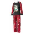 thumbnail image 3 of Christmas Family Matching Pajamas Set, Long Sleeve Snowman/Elk Print Tops with Plaid Pants, 3 of 9