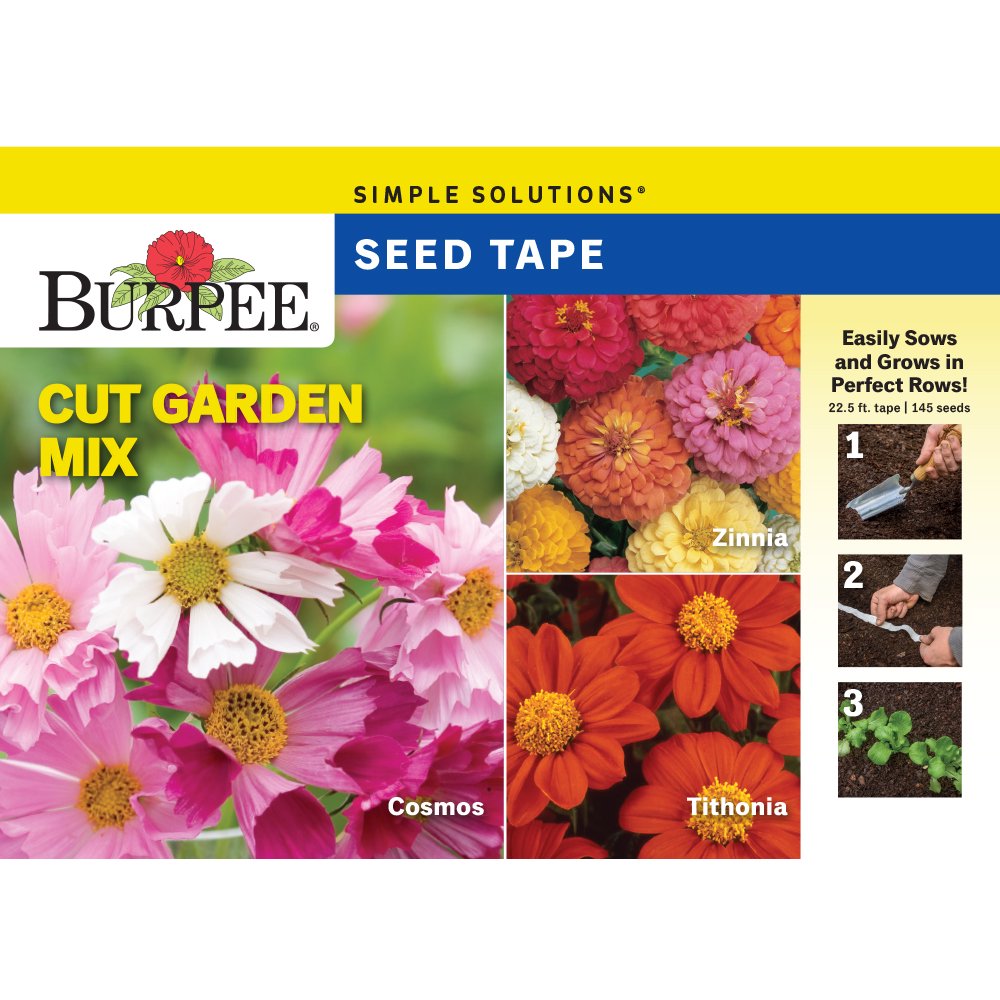 Burpee Cut Garden Mixed Flowers Flower Seed Tape, 1pack