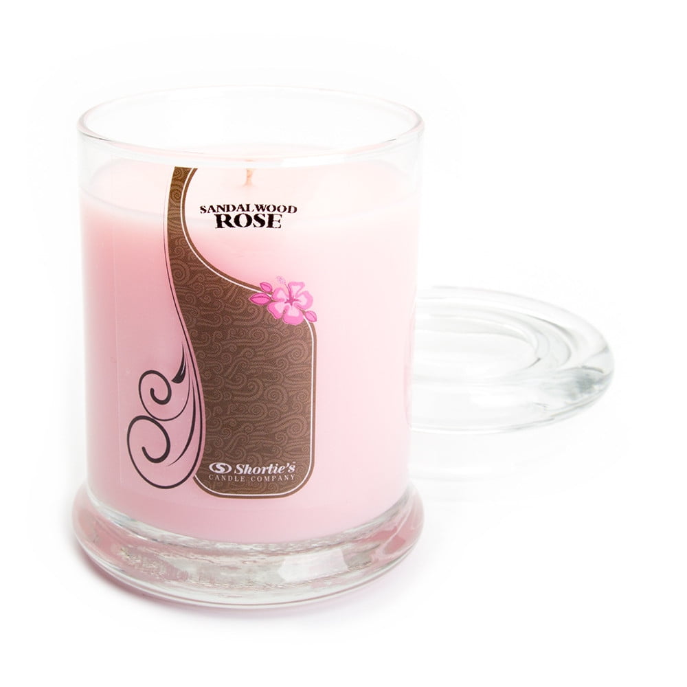 Sandalwood Rose Candle - Small Pink 6.5 Oz. Highly Scented Jar Candle ...