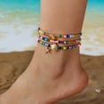 thumbnail image 2 of Waterproof Anklets for Women Summer Beaded Anklet Boho Hawaiian Seashell Foot Jewelry Gold Ankle Bracelets Beach Vacation Beach Accessories, 2 of 15