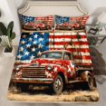 thumbnail image 2 of Feelyou Vintage Rustic Truck Bed Sheets, American Flag King Sheets, Fourth of July Theme Sheet Set, Breathable Home Decor, 4pcs, 2 of 7
