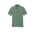 thumbnail image 3 of MERCER+METTLE Unisex Stretch Pique Full-Button Polo | Button Down Collared Shirt for Men & Women, Business Casual Shirt - Sage Heather 2XL, 3 of 4