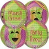 Maven Gifts: 1 Metallic Mardi Gras Banner- 10-Inch by 6-Feet with 4 Pack of 16" Mardi Gras Orbz Balloons