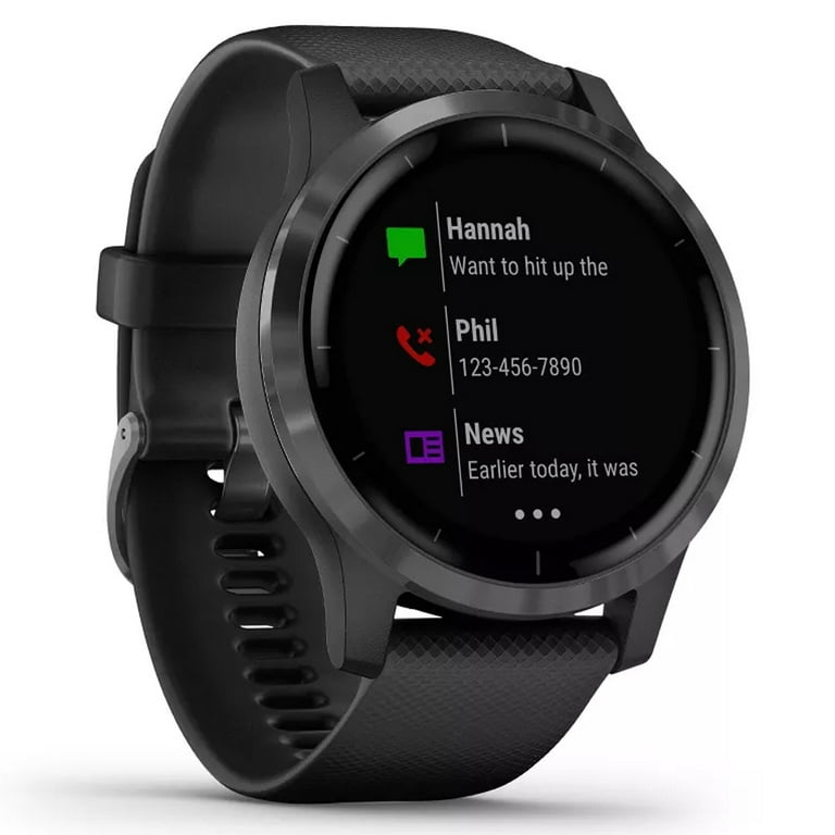 Restored Garmin Vivoactive 4 Black with Slate Hardware Multisport GPS  Watch, Built-in GPS (Refurbished)