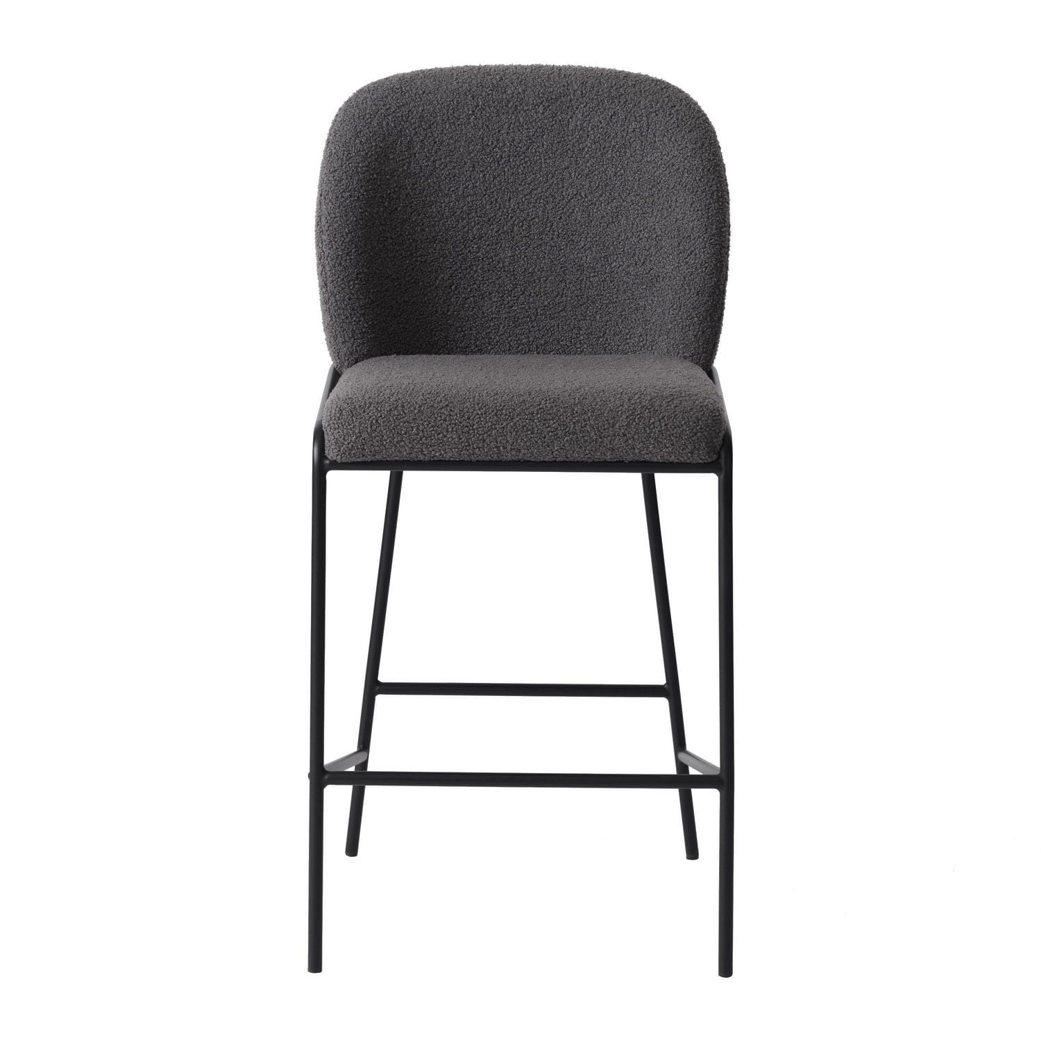 Tabouret de bar CorLiving Blakeley Modern Boucle en tissu rembourré avec pieds en métal – Vendu à l'unité