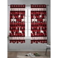 thumbnail image 4 of Christmas Deer,Curtains 63 Inch Length,Sheer Curtains for Bedroom Living Room Window Reindeer Winter Xmas Snowflake Plaid Red Rod Pocket Drapes Kitchen Curtains Small Half Window 42"x63" 2 Panels, 4 of 7