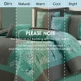 thumbnail image 4 of Lanco Aqua Grey Comforter Set King Size, 7 Piece Jacquard Soft Bedding Set, All Season, Bedskirt, Pillows & Shams, 4 of 7
