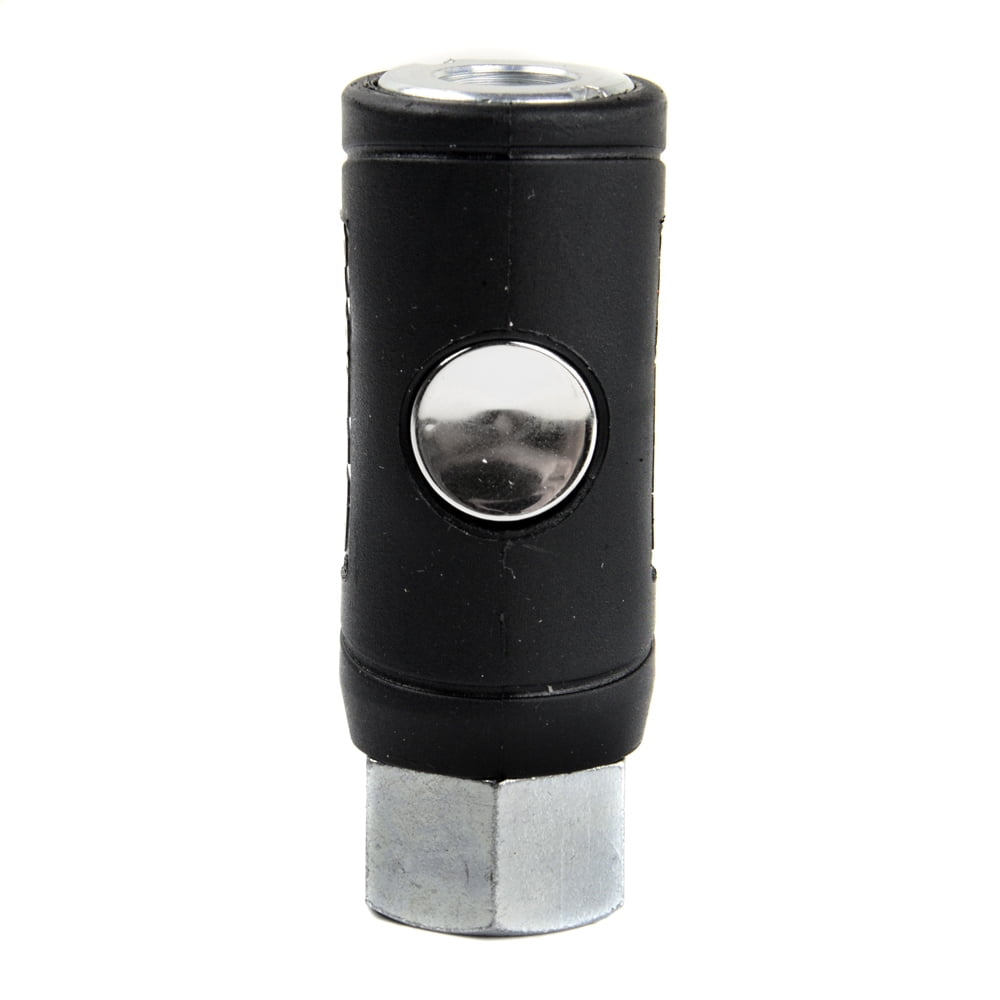 Industrial Style Safety Air Plug Coupler 1/4" Body 1/2" MNPT Push Button Release 