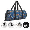 thumbnail image 3 of Fotbe Construction Vehicles Pattern Foldable Sports Gym Bag with Wet Dry Pocket, Travel Bag, Large Capacity Duffel Bag, Splash Proof Carry on Bag, Overnight Bag, Weekender Bag, 3 of 6