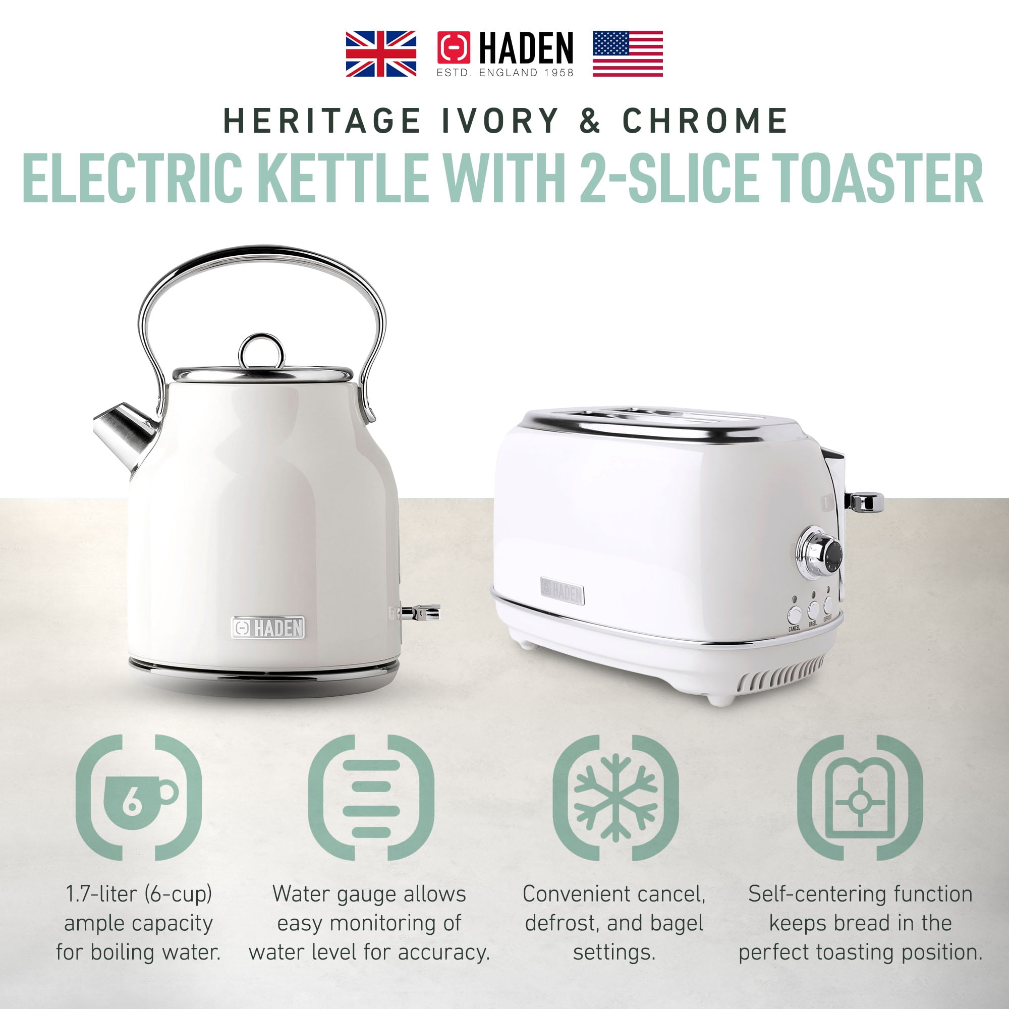 Haden Retro Electric Tea Kettle and Bread Toaster Kuwait Ubuy