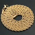 thumbnail image 3 of Stainless Steel Twisted Rope Chain Gold Plated Necklace Men Women, 3 of 6
