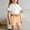 Khaki, variant on DJDLJWCJ 3 Piece Girls Short Sleeve Tee and Shorts Set Girls Crewneck Ruffled T Shirt and Solid Lightweight Stretch Soft Short with belt Wine Size 7-8 Years