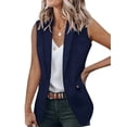 thumbnail image 2 of Women'S Sleeveless Blazer Vest Casual Open Front Single Button Summer Jacket with Pockets Navy Blue M, 2 of 6