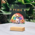thumbnail image 2 of Devon Rex Celebrates Rainbow Pride Month LGBT LGBTQ+ Acrylic Plaque Sign Ashwood Base Cat Lover Kitten Owner Gifts Home Desk Decor - 01003, 2 of 5
