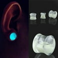 thumbnail image 3 of Ayyufe Unisex Glow in the Dark Double Flared Saddle Ear Gauge Plug Body Piercing, 3 of 6