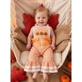 thumbnail image 4 of Loicainy Baby Toddler Girl Halloween Jumpsuit 6 12 18 24 Months 2T 3T 4T Sleeveless Pumpkin Embroidery Overalls Pants Clothes, 4 of 9