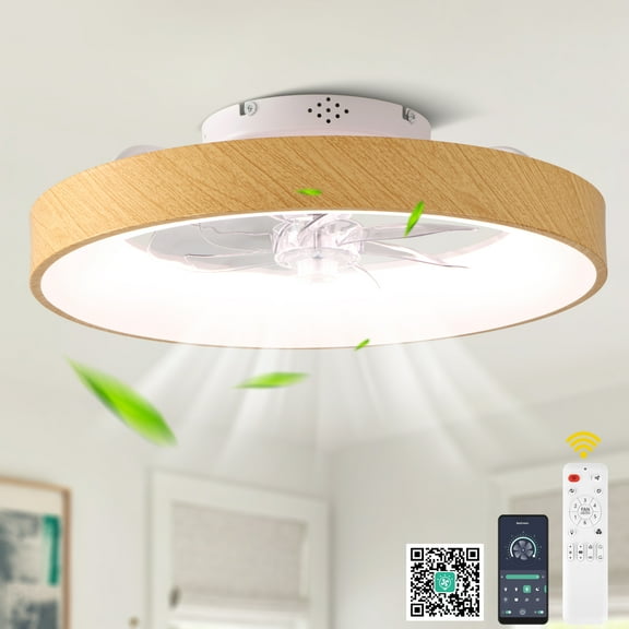 Chords Attic 20" Smart RGB Ceiling Fan with LED Light, App & Voice Control, Remote, 6-Speed DC Motor for Bedroom Living Room