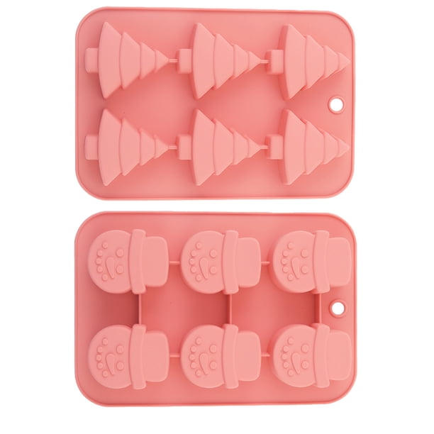 El molde de silicona de 2 piezas, la bandeja para hornear con forma de árbol de Navidad y muñeco de nieve son adecuados para pasteles navideños, dulces, chocolates y gelatinas.