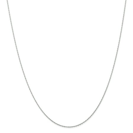 10k White Gold .5 mm Carded Cable Rope Chain