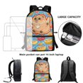 thumbnail image 6 of Binienty Cute Capybara Fruit Print School Backpack for Kids 7-14 17 Inch Adjustable Shoulder Straps Multi Exterior Pockets Lightweight Large Capacity Casual Travel Daypack Bookbag, 6 of 6