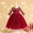 thumbnail image 2 of Diufon Elegant Lace Dress for Girls Long Sleeve Birthday Party Wedding Princess Dress Toddler Kids Gown Dress, 2 of 5