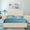 thumbnail image 4 of Beige Upholstered Twin Platform Bed, 4 of 5