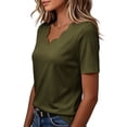 thumbnail image 3 of Cilsoka Womens Short Sleeve Tops Seashell Edge V Neck Dressy Casual Loose Fit Shirts Summer Vacation Blouses 2026 Trendy Clothes, 3 of 6
