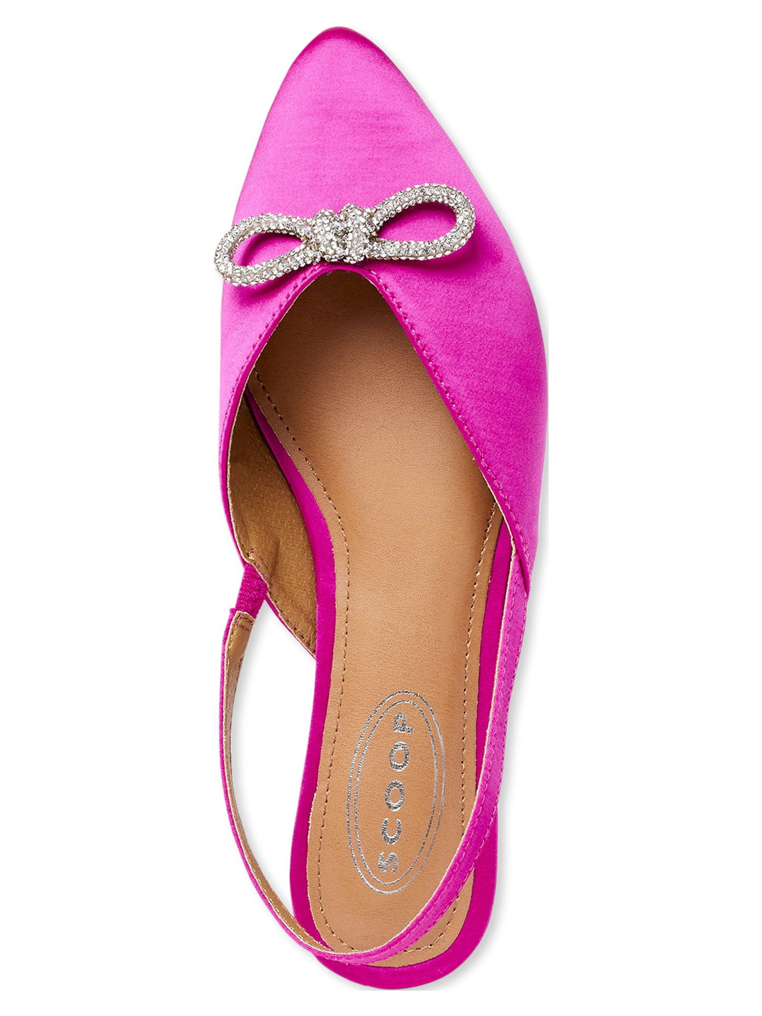 Scoop Women s Satin Embellished Slingback Flats Walmart