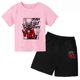 thumbnail image 5 of Conjunto de camiseta y pantalones cortos de manga corta para niño y niña, traje informal de moda para niño, 2 piezas, con estampado de baño Skibidi, 5 of 5