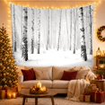 thumbnail image 3 of White Birch Forest in Snowy Misty Atmosphere, Serene Minimalist for Nature Lovers, Winter Tree Wall Art, Housewarming Gift, Tapestry Wall Hanging for Living Room and Bedroom, 3 of 7