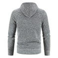 thumbnail image 5 of Herrnalise Men's Winter Hooded Sweater Coat Casual Loose Zipper Double Pockets Plush Thickened Sweater Coat Sweater Cardigan Long Sleeve Hooded Casual Coat/Jacket Gray, 5 of 5
