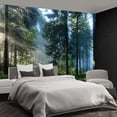 thumbnail image 3 of - Nature Forest Tree Mural Woodland Landscape Backgrounds Cottage Jungle Wallpaper Extra Large Wall murals for Bedroom Living Room（not Peel and Stick）-, 3 of 3