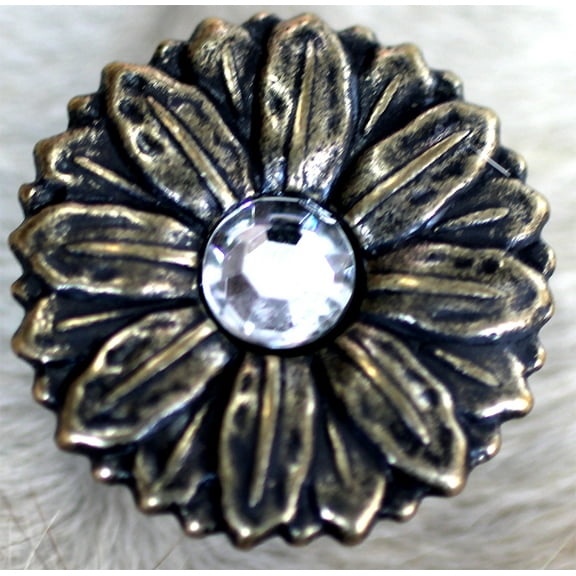 1" Set 4 Conchos Rhinestone Horse Saddle Western Bridle Petal Co356