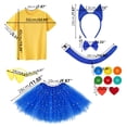 thumbnail image 3 of YOUYEDIAN Girls Summer 7Pcs Outfit Sets Casual Fashion Crewneck T Shirt and Skirts (Blue, One Size), 3 of 3