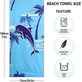 thumbnail image 2 of Large Beach Towel, 180 x 100cm Beach Towel, Microfiber Towel, Anti-Sand Quick Drying Beach Towel for Beach/Pool/Beach Chairs (Coconut Trees and Dolphi, 2 of 5