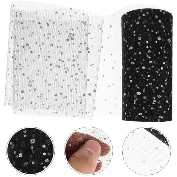 GOOHOCHY Skirt Sewing Mesh Ribbon Netting Fabric 2250X15cm Black