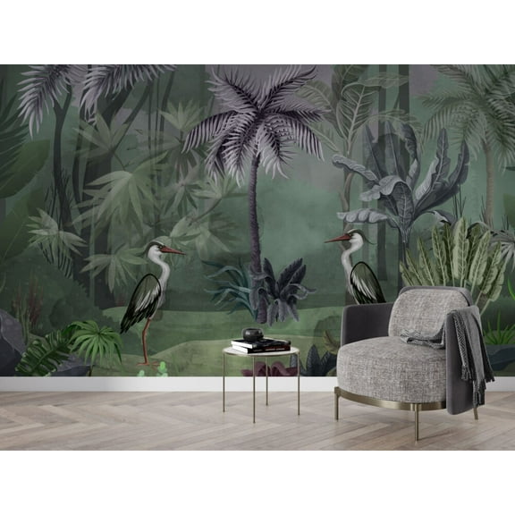 Muravie Crane Bird Tropical Wallpaper