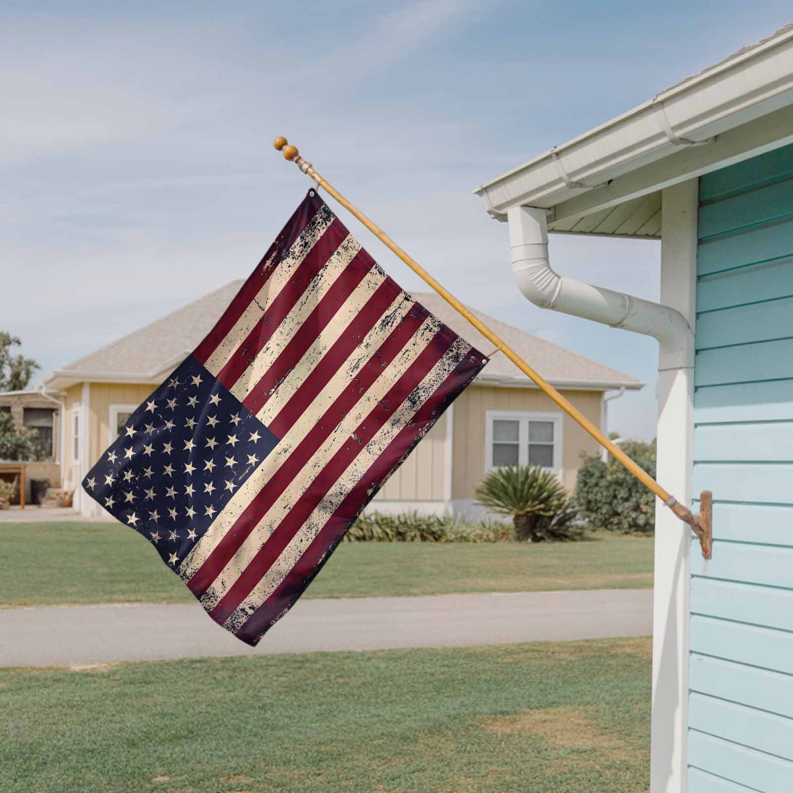 4th of July Flags for Outside 3x5 ft Retro USA Flag Outdoor Flags Double Sided Grommets House Banner Freedom Patio Yard Flag for Outdoor Party Porch Garden Independence Day Decor