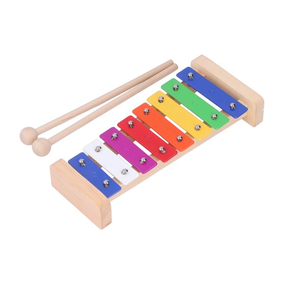 8 Note Xylophone, Aluminum Bars Wood Colorful Glockenspiel With 2 Mallets For Gifts For Children Kids